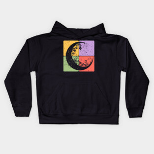 Crescent Moon and Night Sky Celestial Art Kids Hoodie