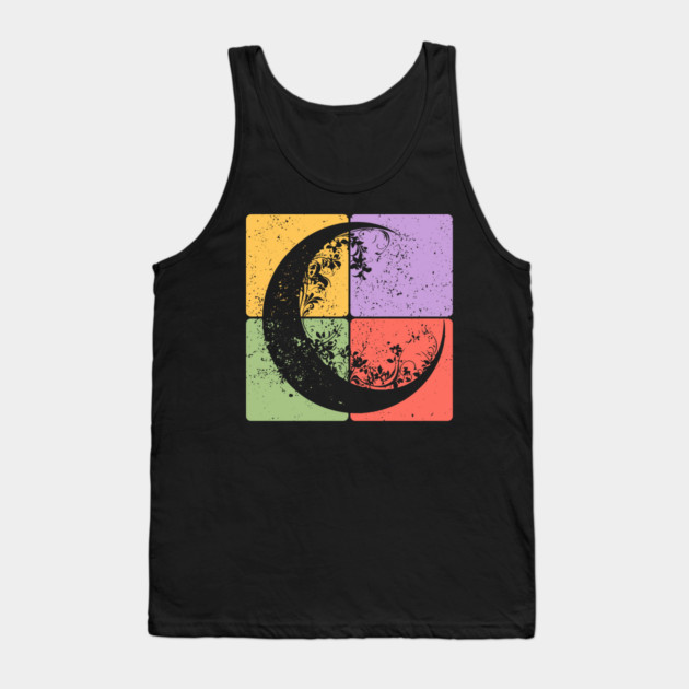 Crescent Moon and Night Sky Celestial Art Tank Top by TuncGK