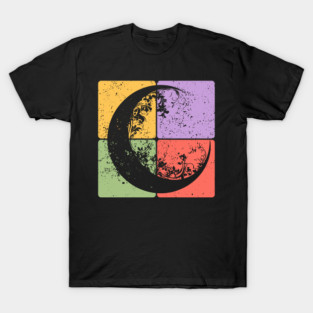 Crescent Moon and Night Sky Celestial Art T-Shirt