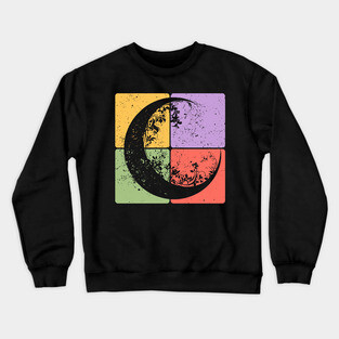 Crescent Moon and Night Sky Celestial Art Crewneck Sweatshirt