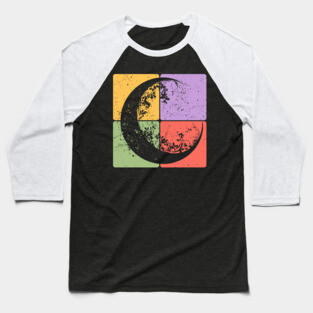Crescent Moon and Night Sky Celestial Art Baseball T-Shirt
