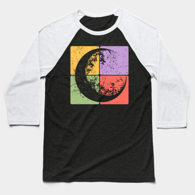 Crescent Moon and Night Sky Celestial Art Baseball T-Shirt by TuncGK