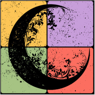 Crescent Moon and Night Sky Celestial Art Posters and Art