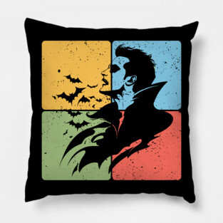 Dracula Silhouette Gothic Horror Art Pillow
