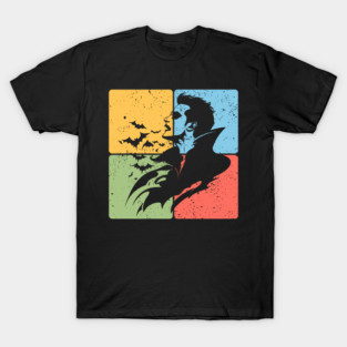Dracula Silhouette Gothic Horror Art T-Shirt