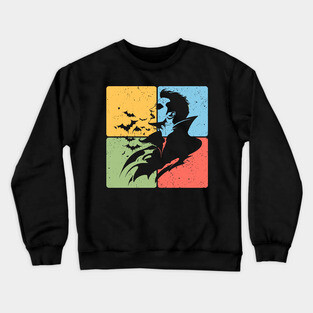 Dracula Silhouette Gothic Horror Art Crewneck Sweatshirt