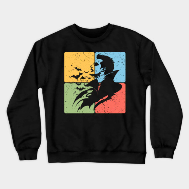 Dracula Silhouette Gothic Horror Art Crewneck Sweatshirt by TuncGK