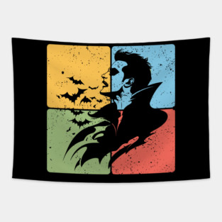 Dracula Silhouette Gothic Horror Art Tapestry