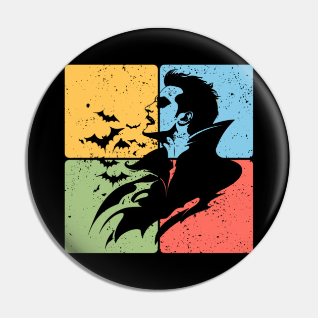 Dracula Silhouette Gothic Horror Art Pin by TuncGK
