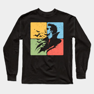 Dracula Silhouette Gothic Horror Art Long Sleeve T-Shirt