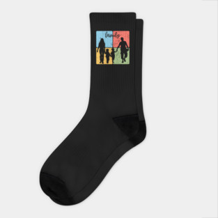 Family Silhouette Togetherness and Love Art Socks