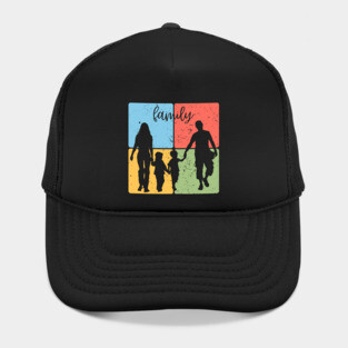 Family Silhouette Togetherness and Love Art Hat