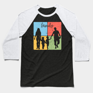 Family Silhouette Togetherness and Love Art Baseball T-Shirt