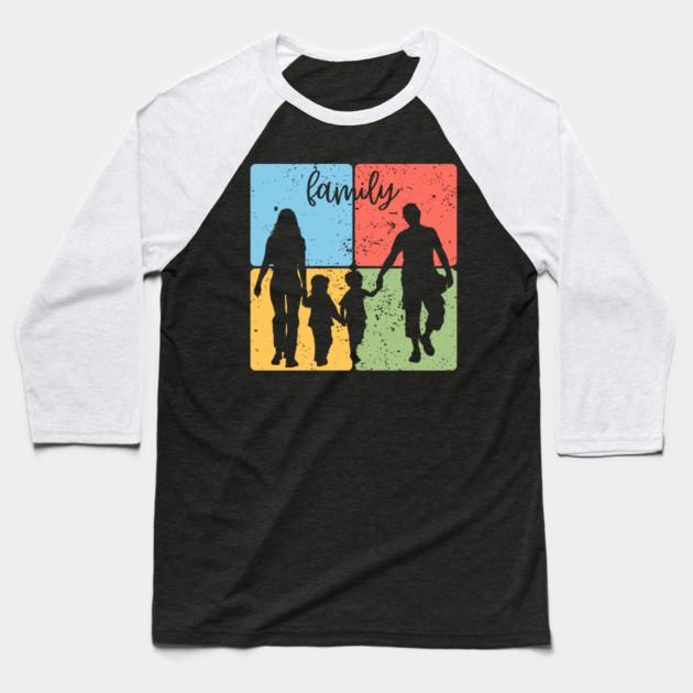 Family Silhouette Togetherness and Love Art Baseball T-Shirt by TuncGK
