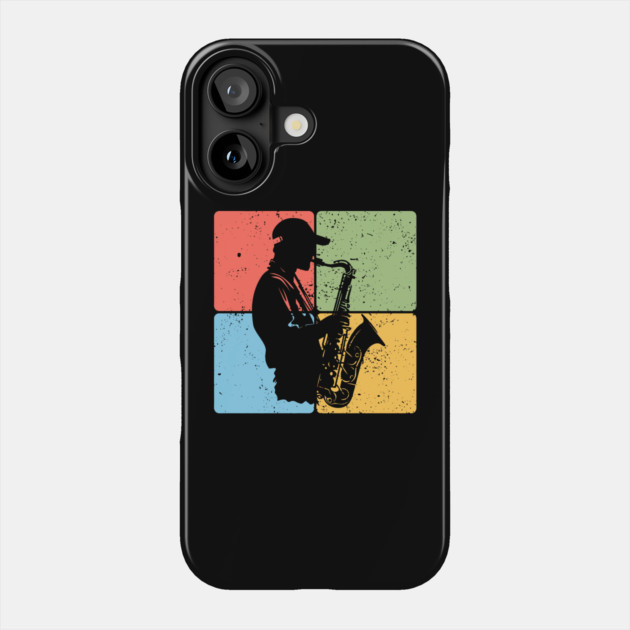 Jazz Saxophone Player Retro Music Art Phone Case by TuncGK