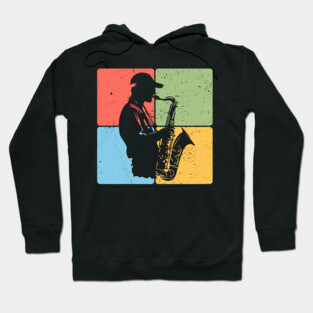 Jazz Saxophone Player Retro Music Art Hoodie