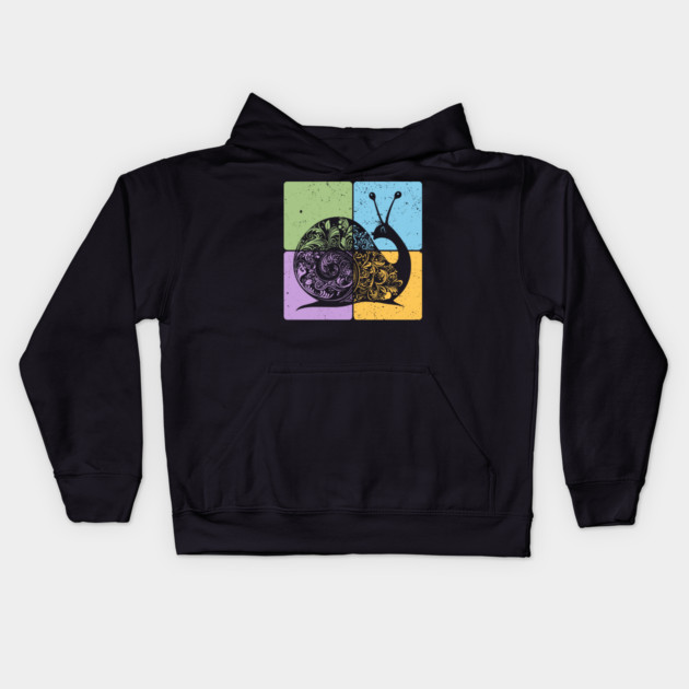 Snail Silhouette Nature-Inspired Minimalist Art Kids Hoodie by TuncGK