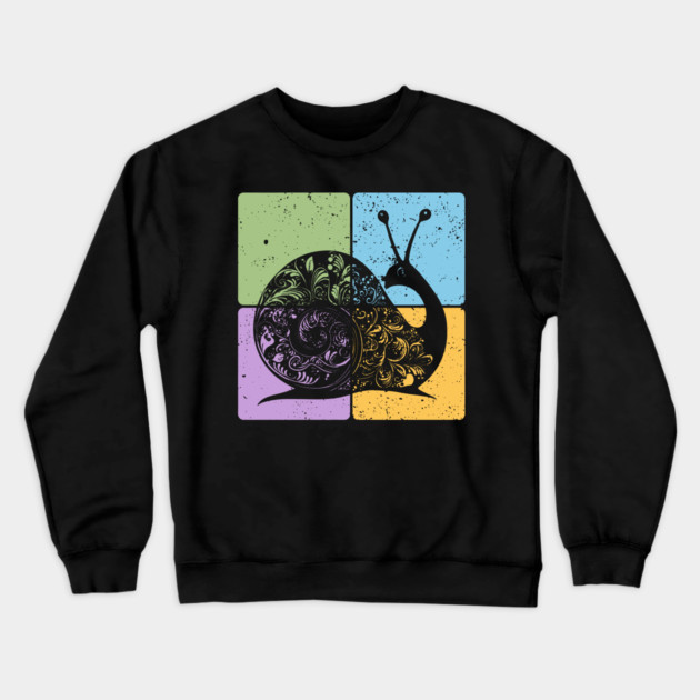 Snail Silhouette Nature-Inspired Minimalist Art Crewneck Sweatshirt by TuncGK