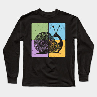 Snail Silhouette Nature-Inspired Minimalist Art Long Sleeve T-Shirt