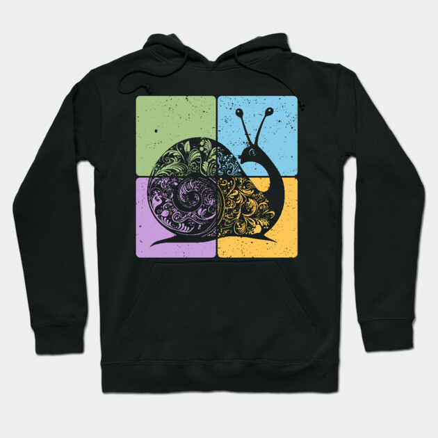 Snail Silhouette Nature-Inspired Minimalist Art Hoodie by TuncGK