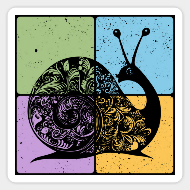 Snail Silhouette Nature-Inspired Minimalist Art Magnet by TuncGK