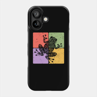 Frog Silhouette Retro Nature Wildlife Art Phone Case