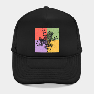 Frog Silhouette Retro Nature Wildlife Art Hat