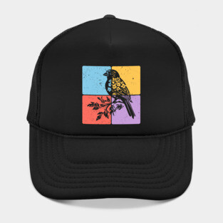 Sparrow Bird Silhouette Peaceful Nature Art Hat