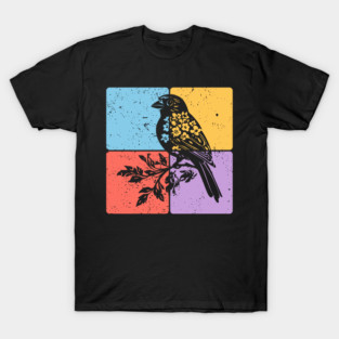 Sparrow Bird Silhouette Peaceful Nature Art T-Shirt