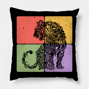 Tiger Silhouette Majestic Wildlife Art Pillow