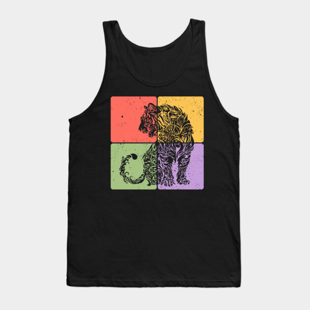 Tiger Silhouette Majestic Wildlife Art Tank Top by TuncGK