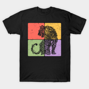 Tiger Silhouette Majestic Wildlife Art T-Shirt