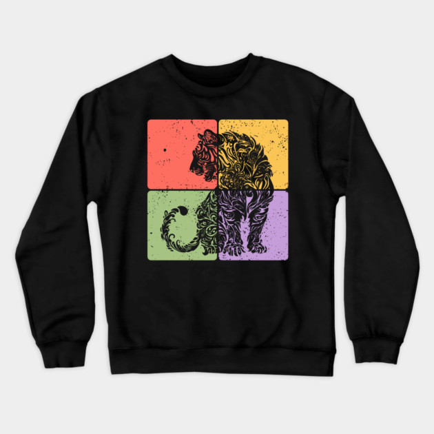 Tiger Silhouette Majestic Wildlife Art Crewneck Sweatshirt by TuncGK