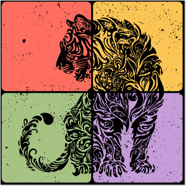 Tiger Silhouette Majestic Wildlife Art Wall Art by TuncGK