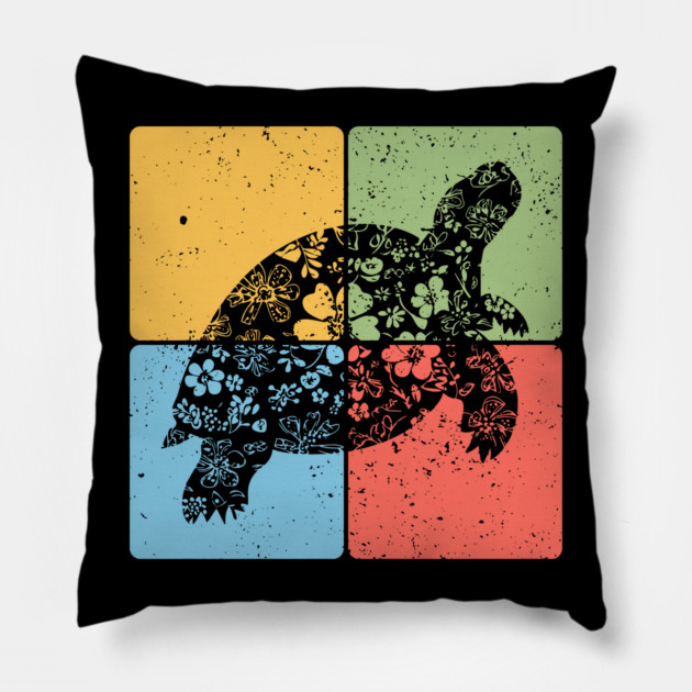 Tortoise Silhouette Slow and Steady Minimalist Art Pillow by TuncGK