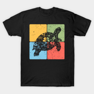 Tortoise Silhouette Slow and Steady Minimalist Art T-Shirt