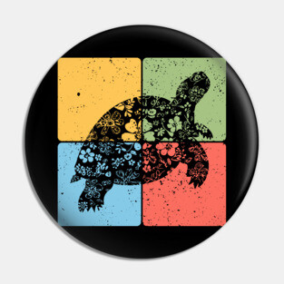 Tortoise Silhouette Slow and Steady Minimalist Art Pin