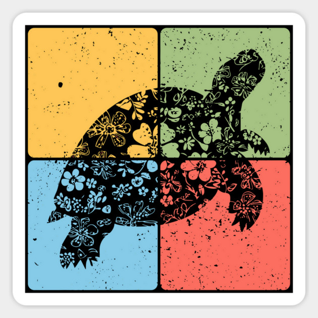 Tortoise Silhouette Slow and Steady Minimalist Art Magnet by TuncGK