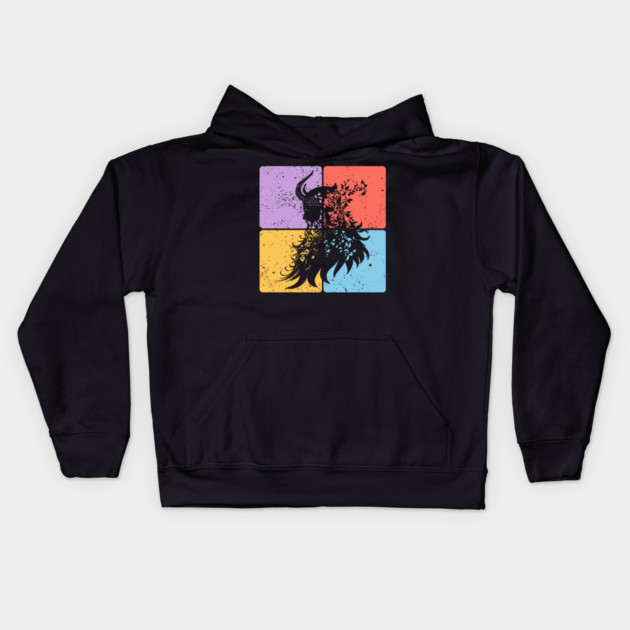 Viking Warrior Silhouette Norse Mythology Art Kids Hoodie by TuncGK