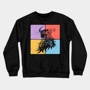 Viking Warrior Silhouette Norse Mythology Art Crewneck Sweatshirt