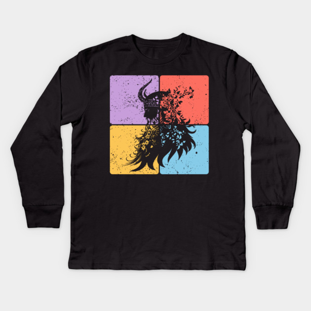 Viking Warrior Silhouette Norse Mythology Art Kids Long Sleeve T-Shirt by TuncGK
