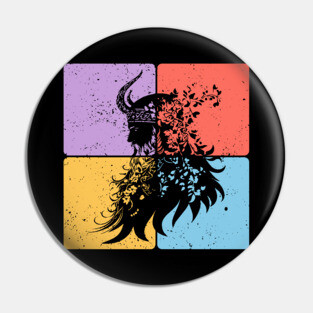 Viking Warrior Silhouette Norse Mythology Art Pin