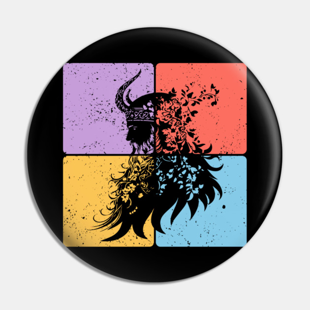 Viking Warrior Silhouette Norse Mythology Art Pin by TuncGK