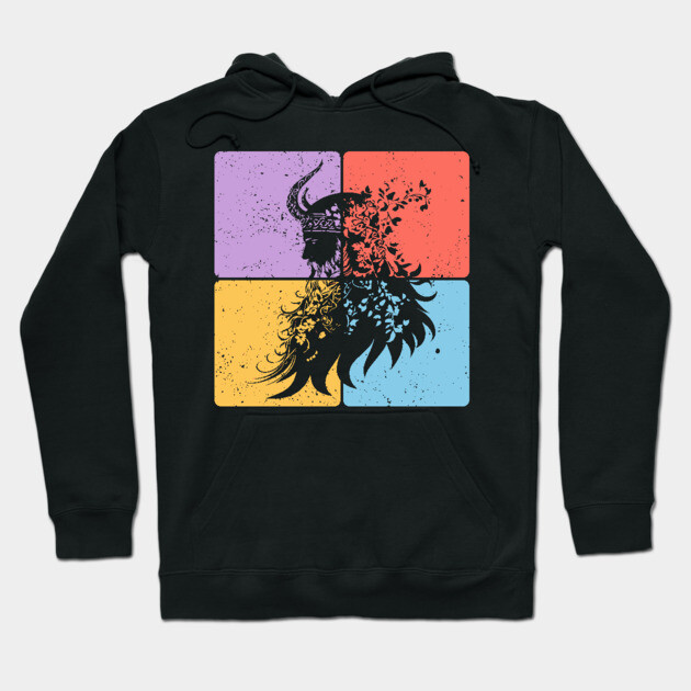 Viking Warrior Silhouette Norse Mythology Art Hoodie by TuncGK