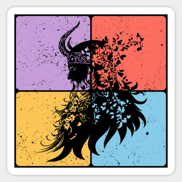 Viking Warrior Silhouette Norse Mythology Art Magnet by TuncGK