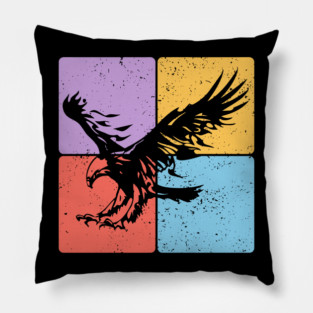 Eagle Silhouette Powerful Wildlife and Freedom Art Pillow