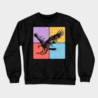 Eagle Silhouette Powerful Wildlife and Freedom Art Crewneck Sweatshirt