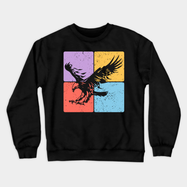 Eagle Silhouette Powerful Wildlife and Freedom Art Crewneck Sweatshirt by TuncGK