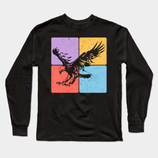 Eagle Silhouette Powerful Wildlife and Freedom Art Long Sleeve T-Shirt