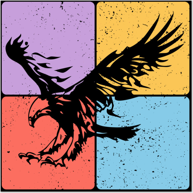 Eagle Silhouette Powerful Wildlife and Freedom Art Wall Art by TuncGK